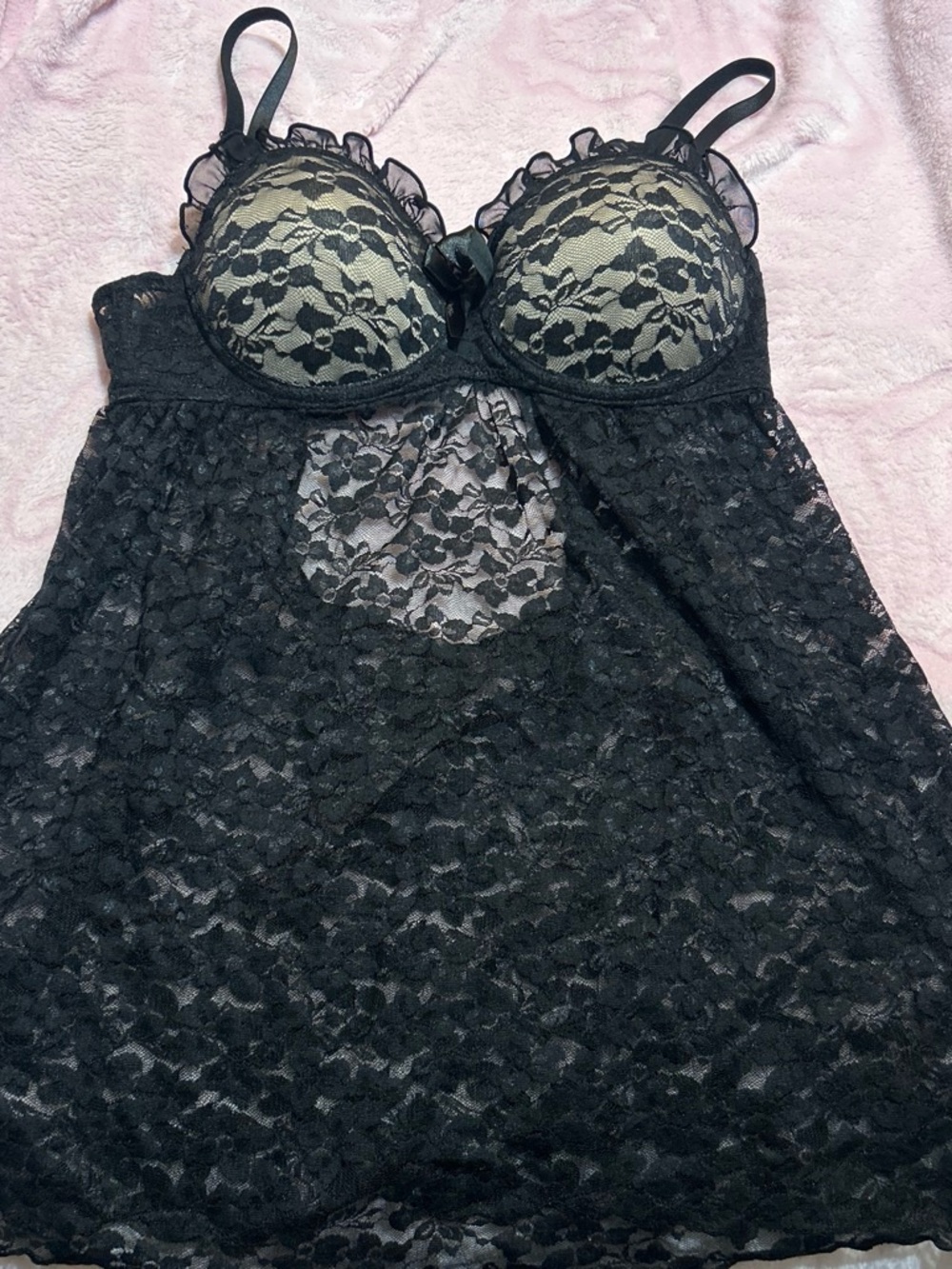 Black Lace Babydoll Chemise - Elegant Women's Intimates